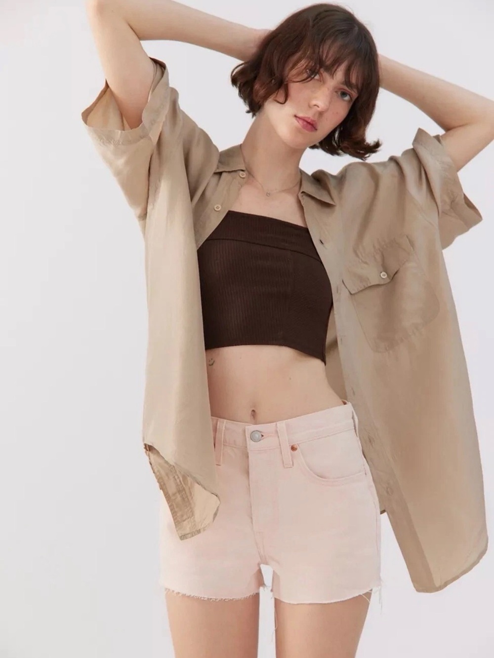 LEVI'S 501 Button Fly Special Edition Fresh Peach High Rise Shorts Size 27 NWT
